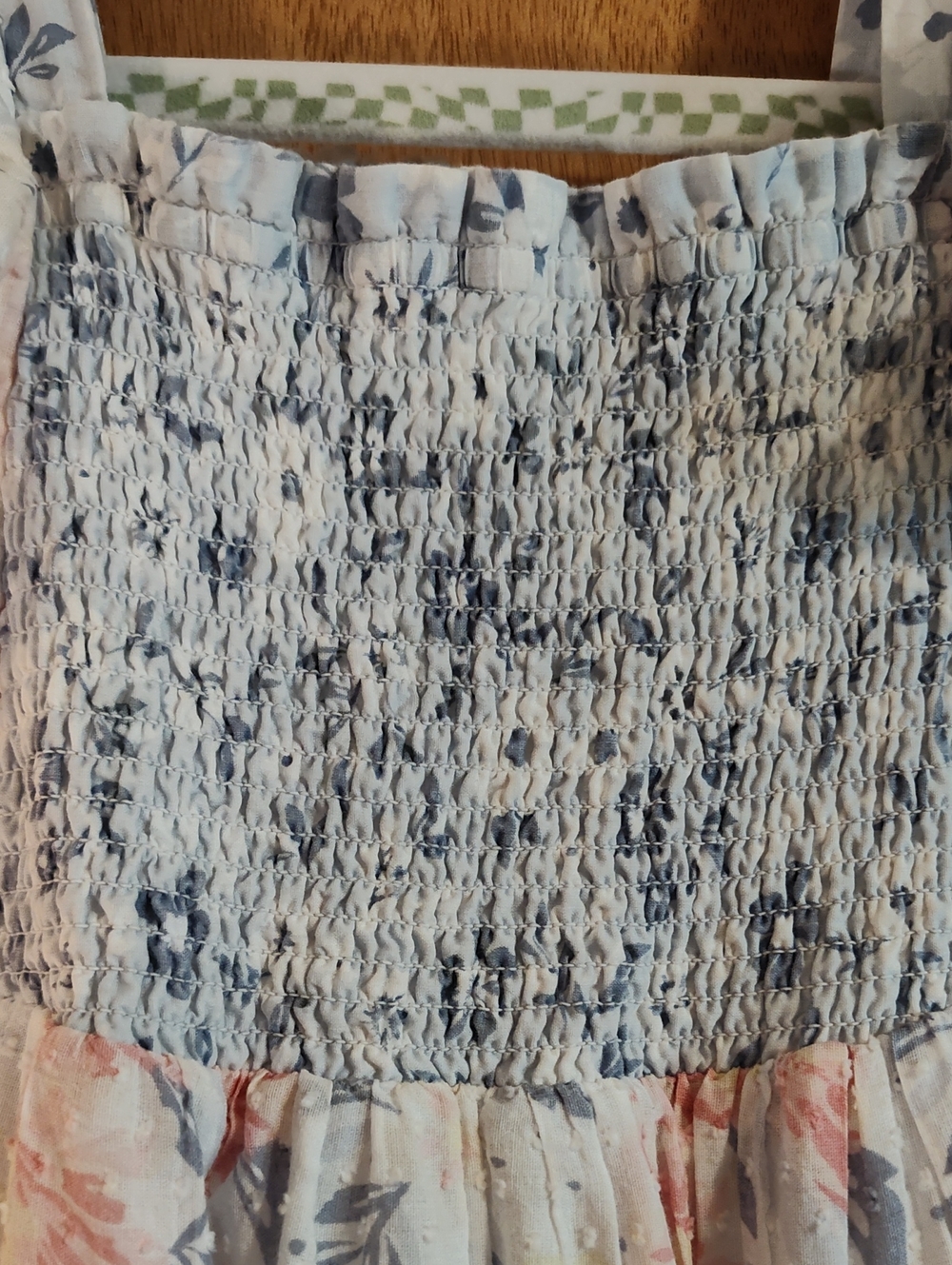 Haute Hippie Kids Style Girls Tiered Dress Mixed Floral Blue Pink Swiss Dot 4T - Picture 3 of 12
